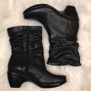 Naot Modesto black leather slouch boot VGUC sz 38